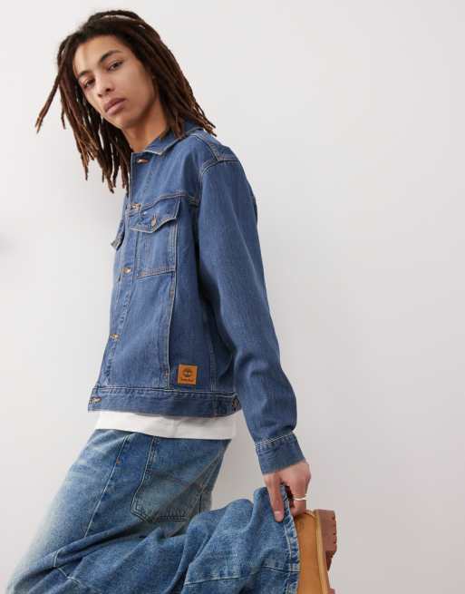 Timberland - Denimjakke i blå mellemvask