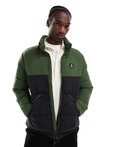 Timberland - Doudoune à petit logo - Vert bicolore - view 1
