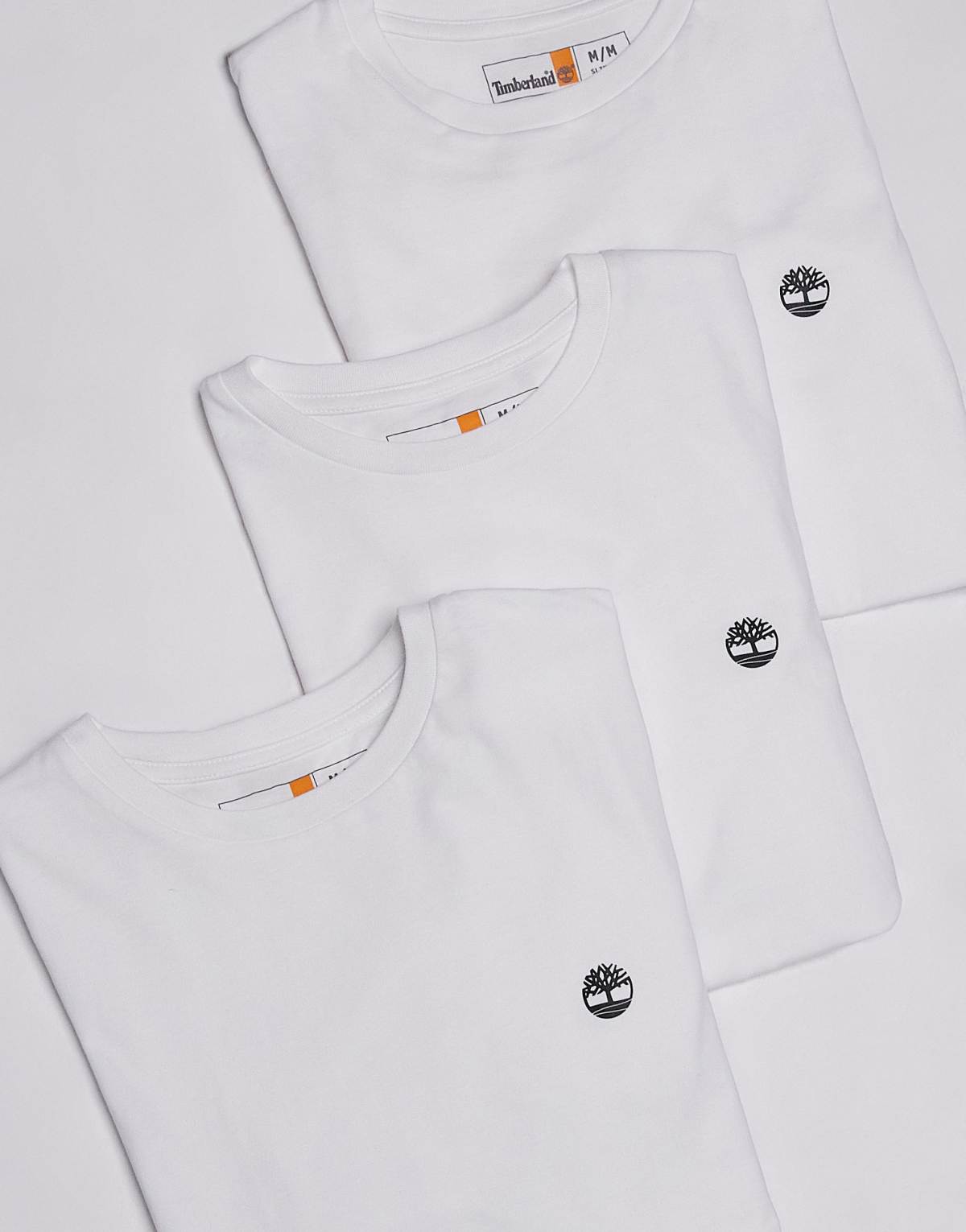 Timberland Dunstan 3 pack small chest logo t-shirts in white