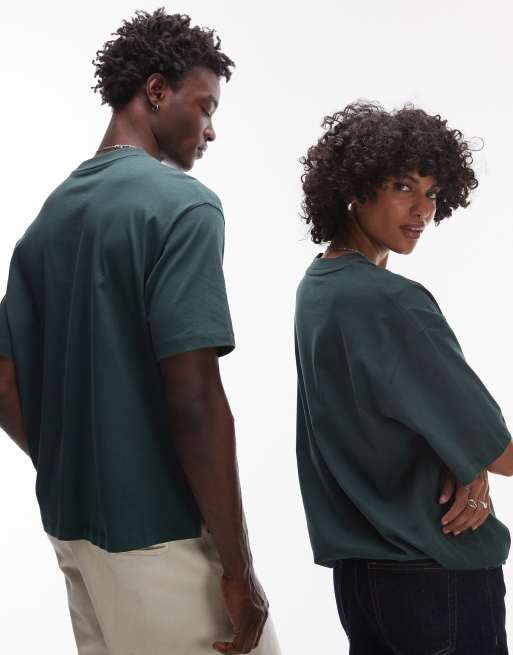 Timberland - Dunstan - Oversized mørkegrøn T-shirt med lille logo på brystet, 4 af 4