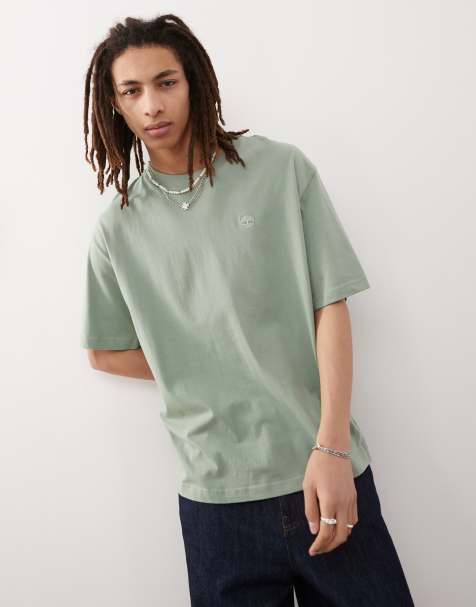 Timberland – Dunstan River – Grön t-shirt i oversize med liten logga - view 1