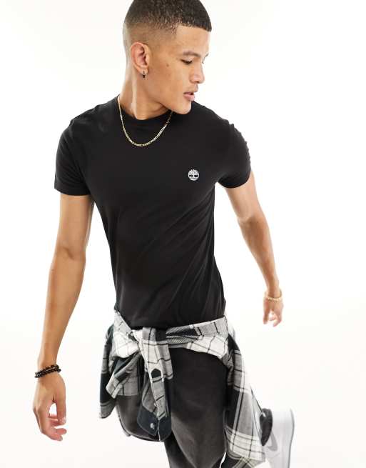 Timberland dunstan river left chest logo t-shirt in black