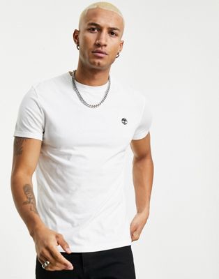 Timberland dunstan river left chest logo t-shirt in white - ASOS Price Checker