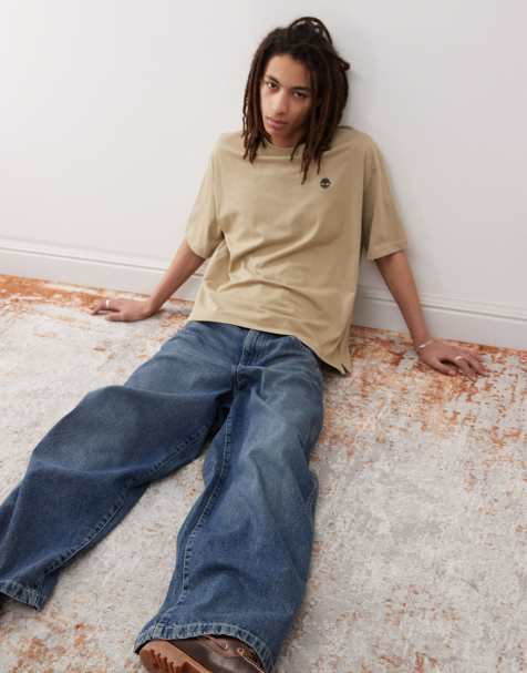 Timberland - Dunstan River - Oversized beige T-shirt med lille logo - view 1