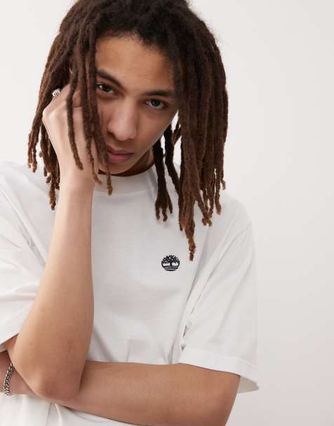 Timberland Dunstan River small logo oversized t-shirt in white - view 1