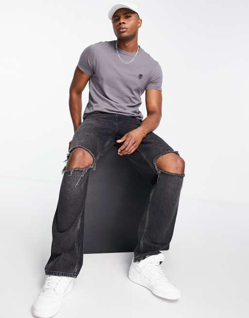 Distressed jeans timberlands hotsell