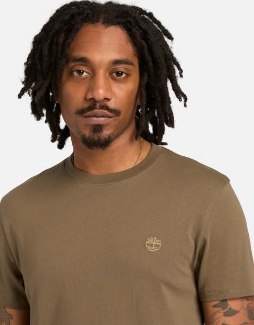 Timberland - Dunstan River - T-shirt a maniche corte verde foglia-cassel, 3 di 4