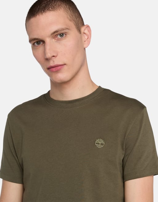Timberland - Dunstan River - T-shirt a maniche corte verde foglia-cassel, 4 di 4