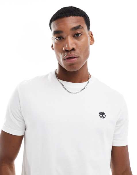 Timberland - Dunstan River - T-shirt bianca con logo a sinistra sul petto - view 1