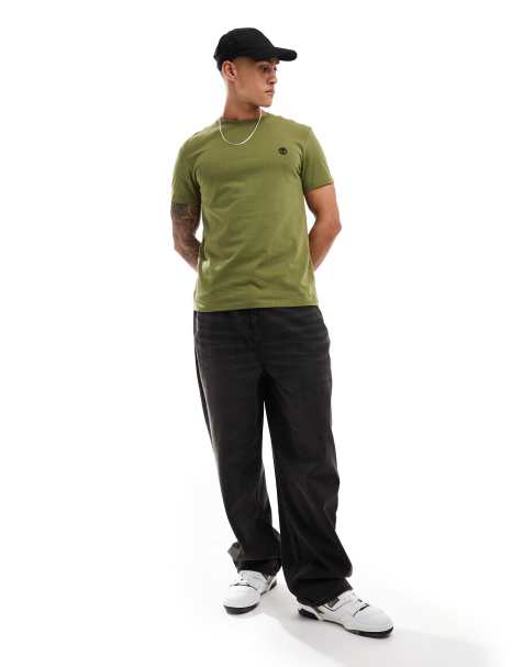 Timberland Dunstan small logo t-shirt in khaki - view 1