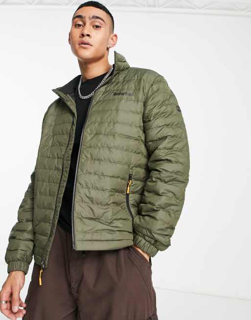 Timberland DWR Axis peak jacket in khaki | ASOS