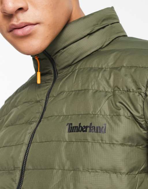 Timberland DWR Axis peak jacket in khaki, 4 of 4