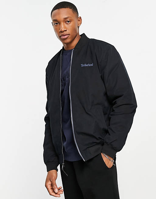 Timberland DWR insulated bomber jacket in black | ASOS