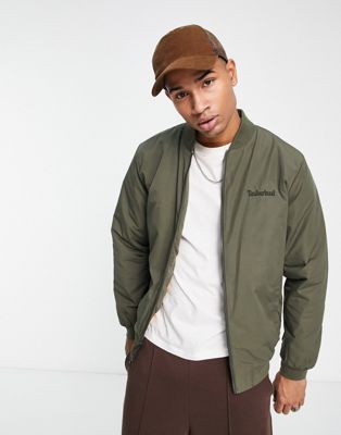 Timberland DWR insulated bomber jacket in khaki