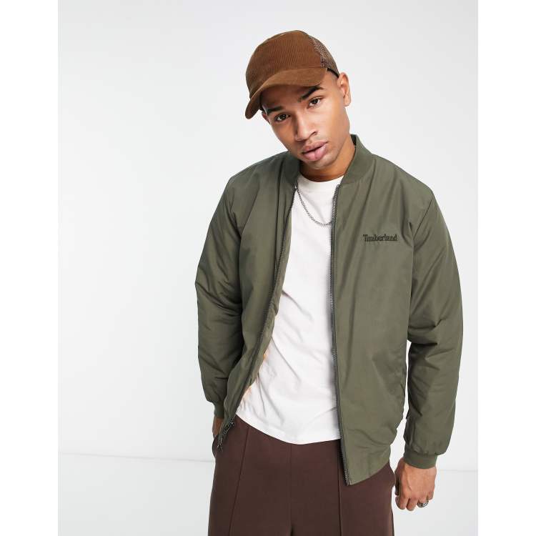 Modernización lucha Dialecto Timberland DWR insulated bomber jacket in khaki | ASOS