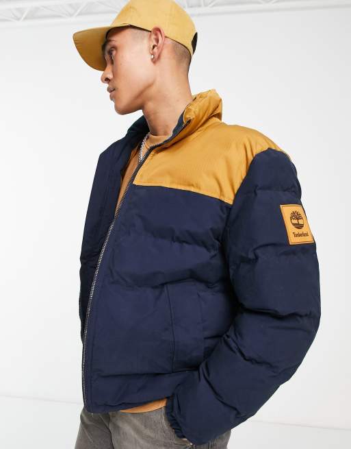 Timberland – DWR Welch Mountain – Pufferjacke in Hellbraun/Marineblau