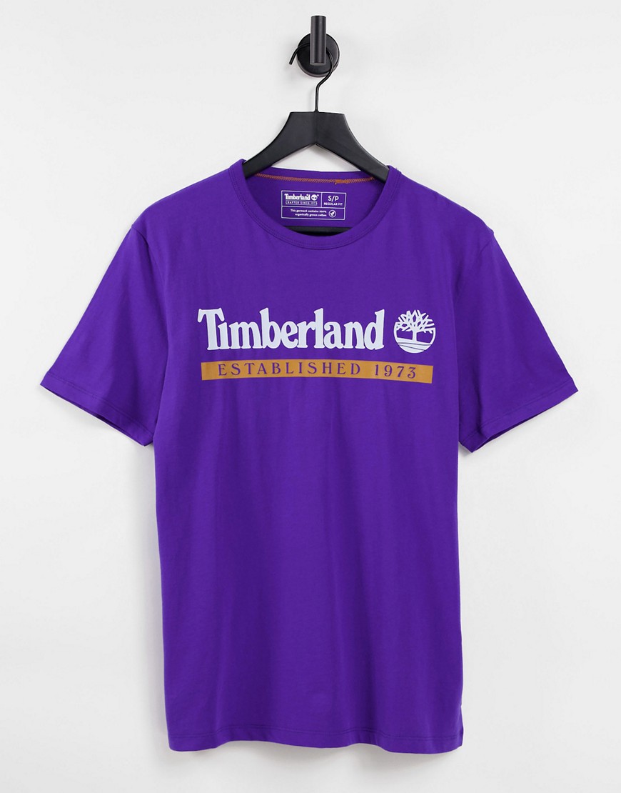 Timberland Established 1973 T-Shirt In Purple-Blue