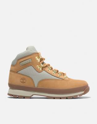 Timberland - Euro - Bottines de randonnée à lacets en cuir nubuck - Fauve-Jaune