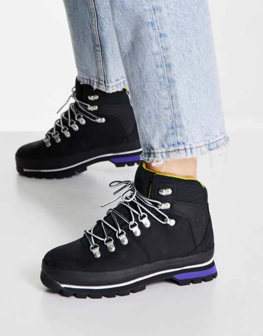 Black euro shop hiker timberland boots