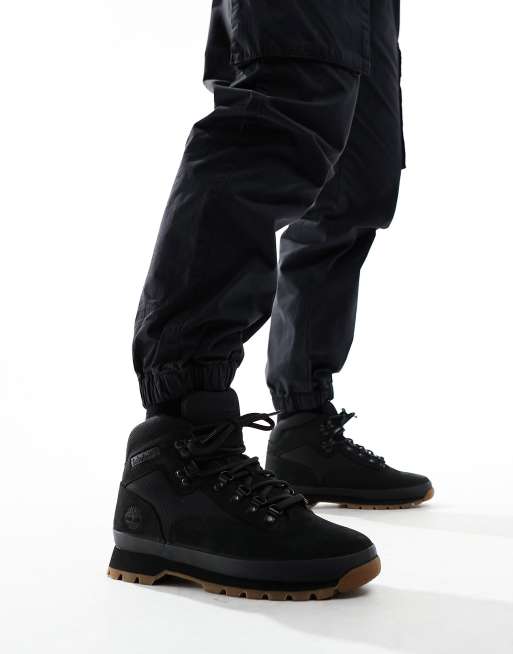 Black timberland hiking top boots