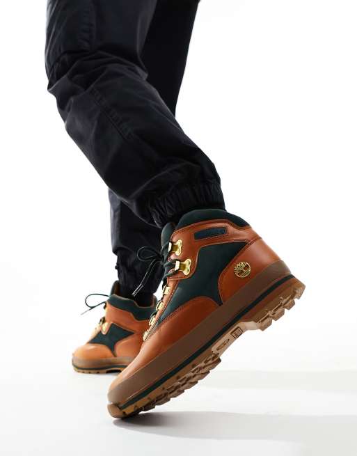 Timberland - Euro - Scarponcini da trekking marroni in pelle pieno fiore, 3 di 4