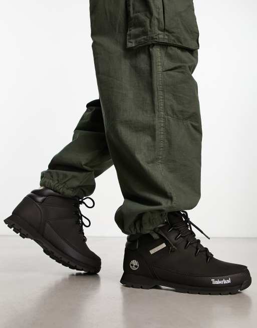 Timberland Euro Sprint Hiker boots in black nubuck leather | ASOS