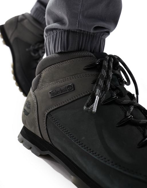 Timberland euro sprint hiker boots in black nubuck leather | ASOS