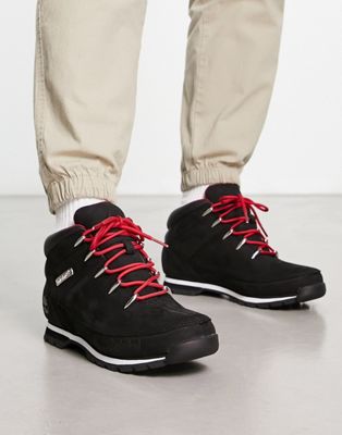 Timberland Euro Sprint Hiker boots in black/red