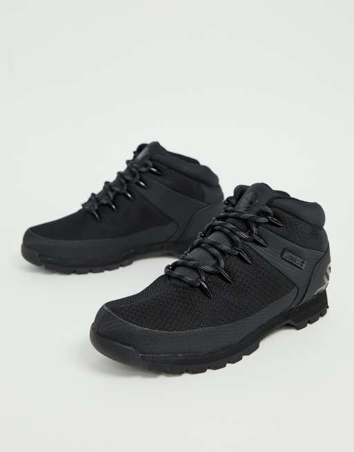 Timberland – Euro Sprint – Reflektierende Wanderstiefel in Schwarz
