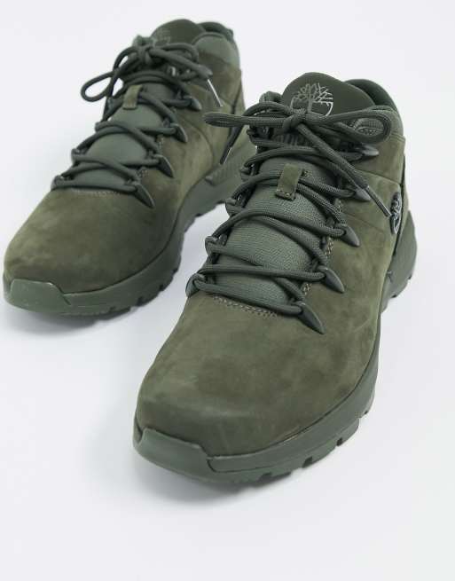 Timberland euro sprint trekker mid boots in green ASOS