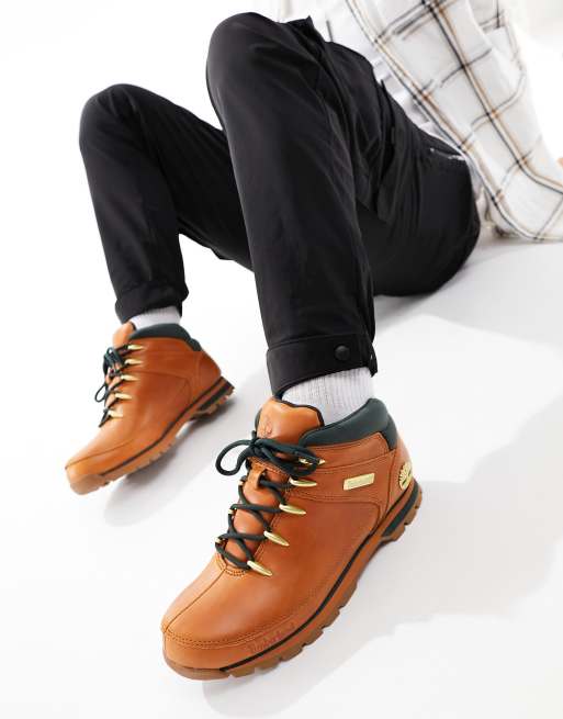 Timberland - Euro Sprint - Wandellaarzen van volnerf leer in bruin
