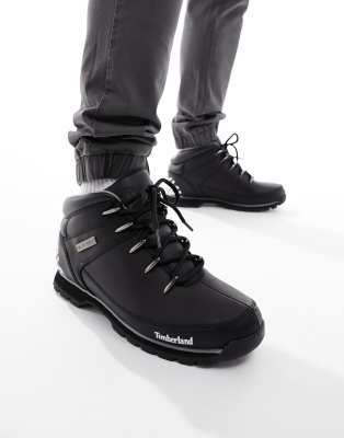 Timberland – Euro Sprint – Wanderstiefel aus Vollnarbenleder in Schwarz 