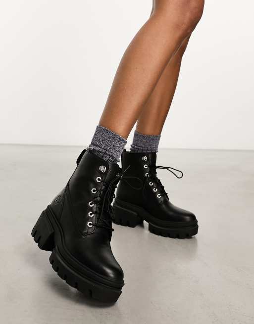 Timberland chunky heel deals boots