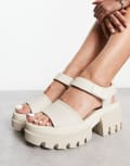 [Timberland] Timberland Everleigh ankle strap sandals in natural off white nubuck leather 39 Natural Nubuck