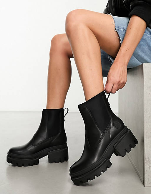 Timberland everleigh chelsea boots in black full grain leather | ASOS