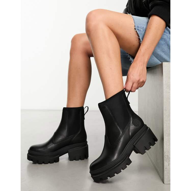 Timberland everleigh chelsea boots in black full grain leather ASOS