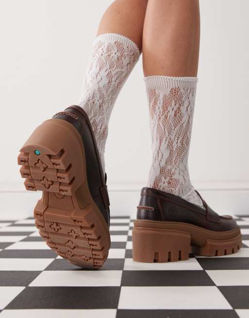 Timberland - Everleigh - Mocassins en cuir à plateforme - Bordeaux, 3 de 4