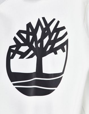 Homme Timberland - Exclusivité  - Sweat à capuche à imprimé arbre au dos - Blanc