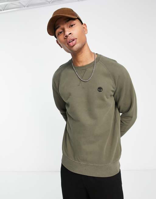 Timberland Exeter River brushed back sweatshirt in khaki