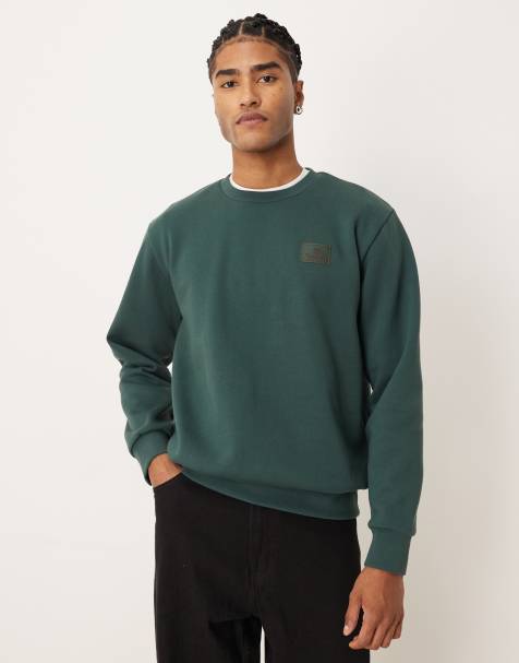 Timberland - Felpa girocollo verde con logo in silicone - view 1