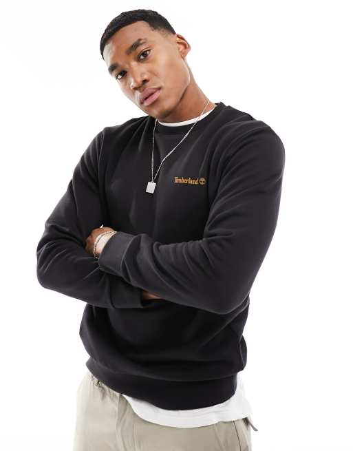 Timberland - Felpa nera con scritta piccola del logo