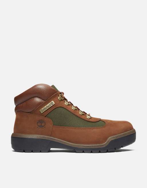 Timberland - Field - Halfhoge waterbestendige veterlaarzen in chocoladebruin