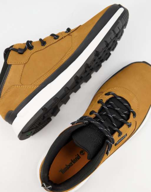 Tan timberland store field boots