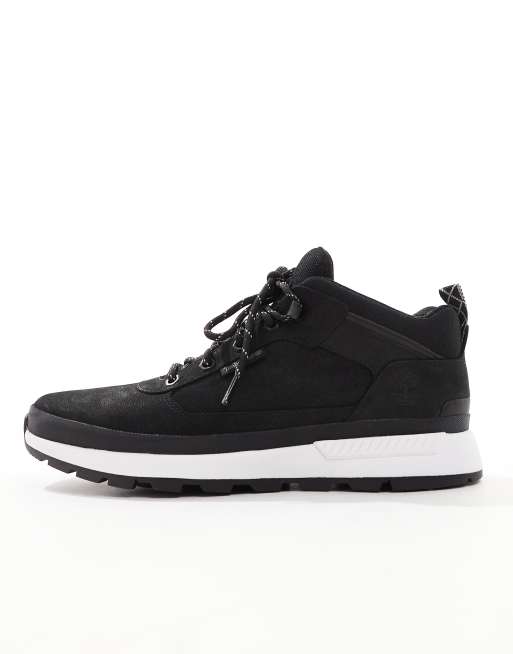 Timberland field trekker low trainer boots in black leather ASOS