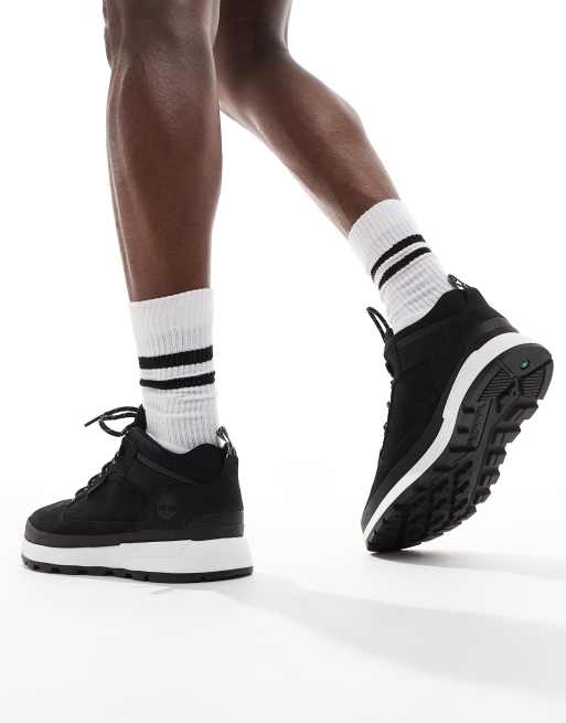 Timberland field trekker low trainer boots in black leather ASOS