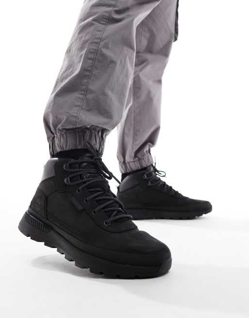 Black timberland trainer boots sale