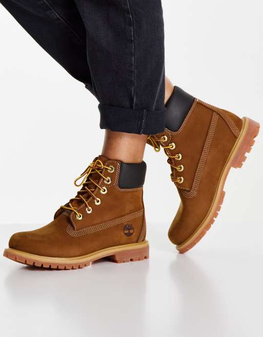 Timberland – Flache, hochwertige Schnürstiefel in Rostrot, 6 Zoll hoher Schaft, 2 von 4