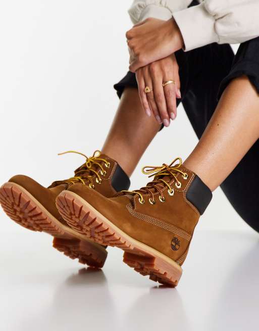 Timberland – Flache, hochwertige Schnürstiefel in Rostrot, 6 Zoll hoher Schaft, 4 von 4