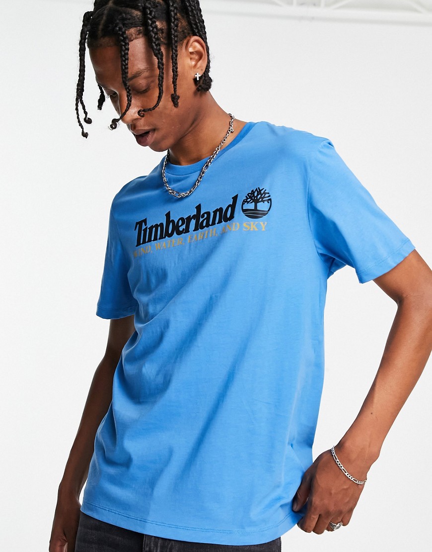 timberland front graphic t-shirt in blue