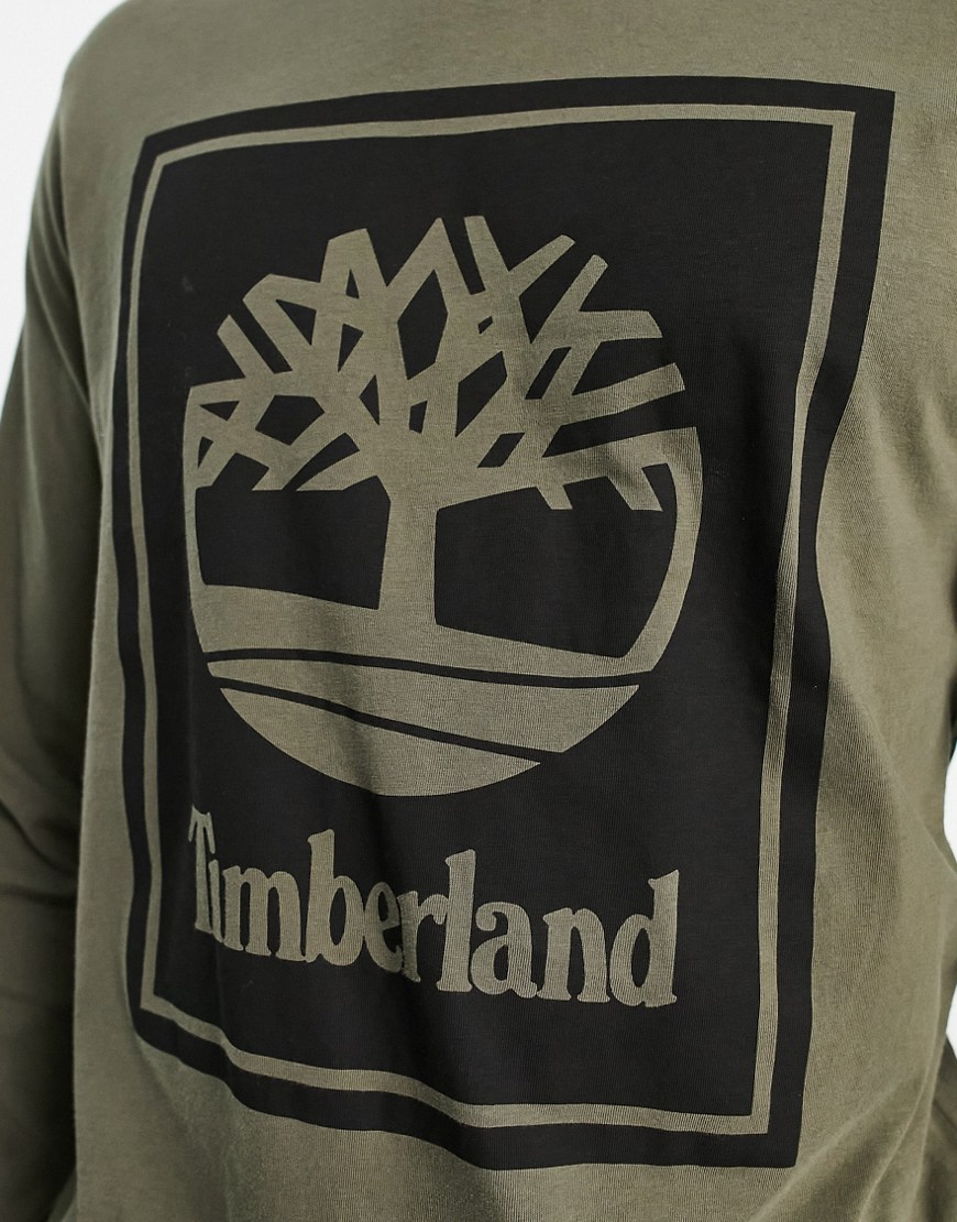 Front Stack - T-shirt kaki a maniche lunghe con logo-Verde - Timberland T-shirt donna  - immagine2
